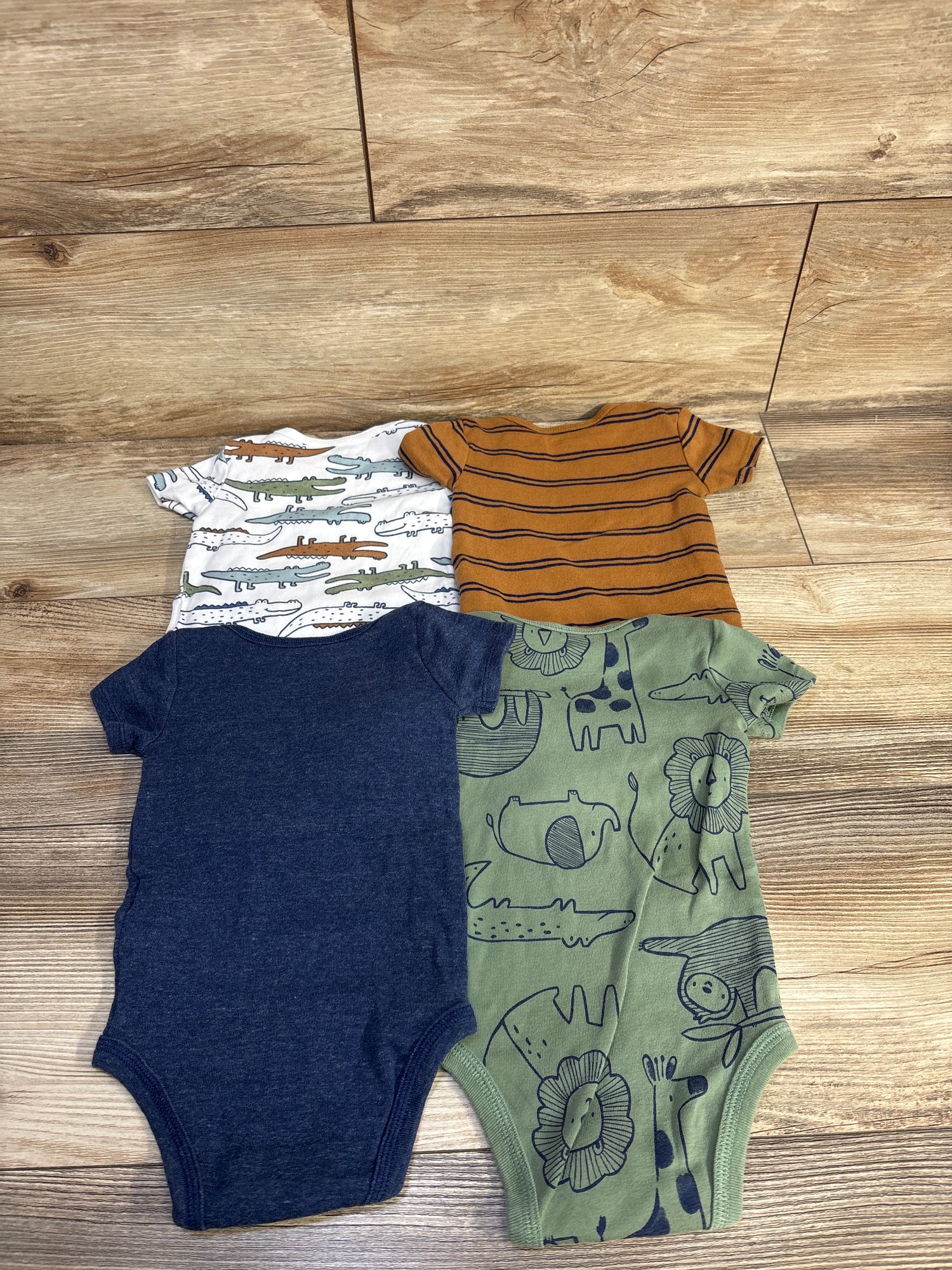 Simple Joys 4pk Animal Bodysuits Brown sz 3-6m