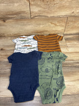 Simple Joys 4pk Animal Bodysuits Brown sz 3-6m