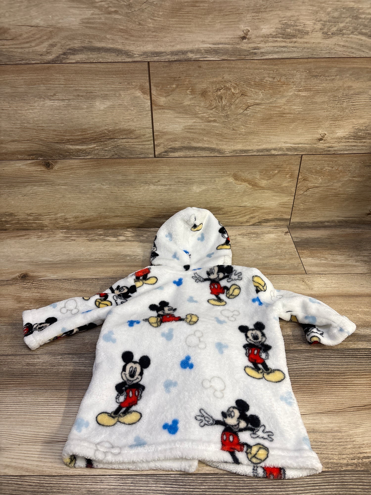 Disney Baby Mickey Mouse Plush Robe White sz 0-12m