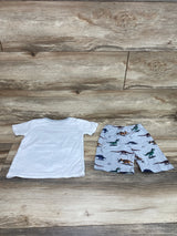 Little Hand 2pc Dino Pajama Short Set White sz 3T