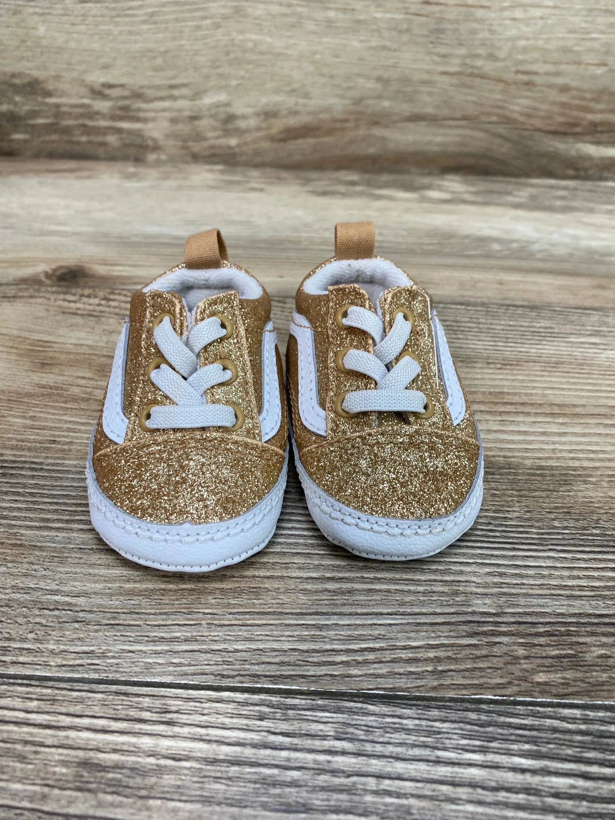 Vans Old Skool Glitter Crib Sneakers Gold sz 1c