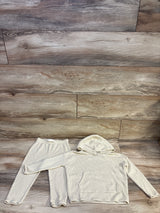 Little Co. 2pc Waffle Knit Hooded Pullover & Pants Set Cream sz 2T