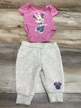 Disney Baby 2pc Minnie Mouse Bodysuit & Joggers Pink sz 0-3m