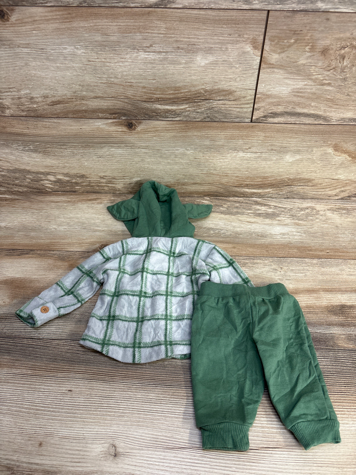 Star Wars 2pc Plaid Flannel & Jogger Set Grey sz Newborn