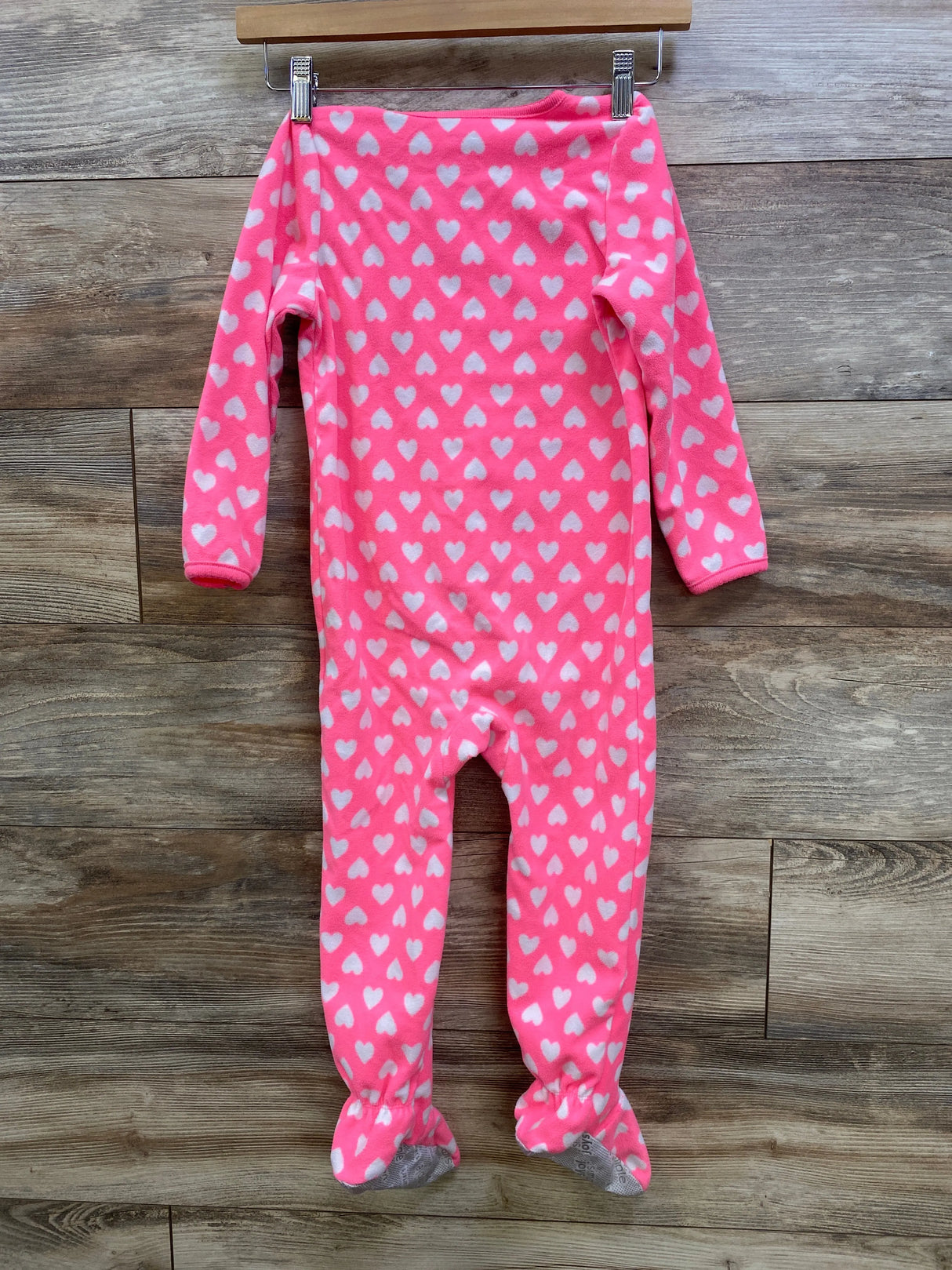 Simple Joys Heart Print Blanket Sleeper Pink sz 4T