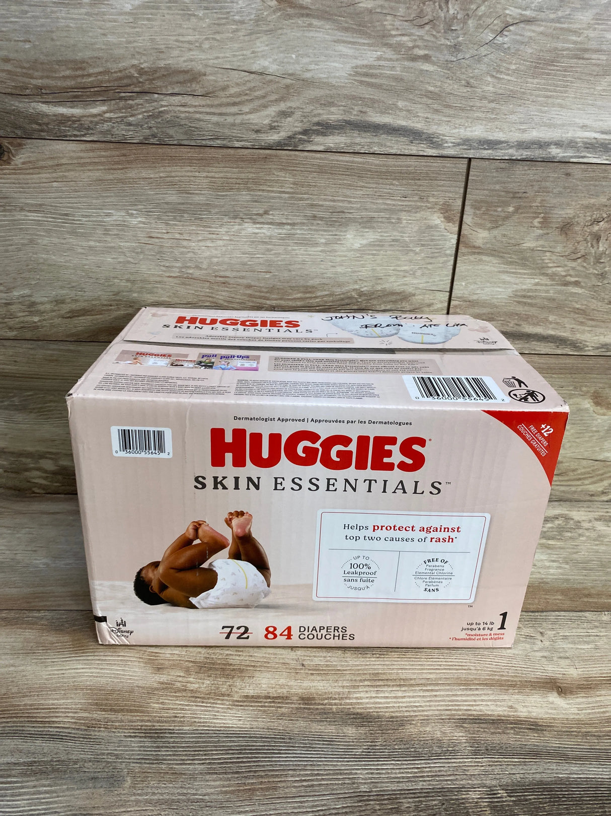 NEW Box of Huggies Skin Essentials Diapers, Size 1 84ct.