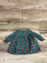 Cat & Jack Floral Long Sleeve Henley Dress Green sz 3T