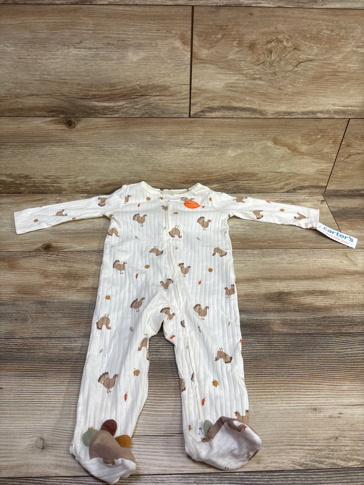 NEW Just One You Ribbed Turkey Sleeper White sz 9m