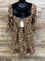 NEW Bailey's Blossoms Maternity Smocked Dress in Floral Brown sz XXL