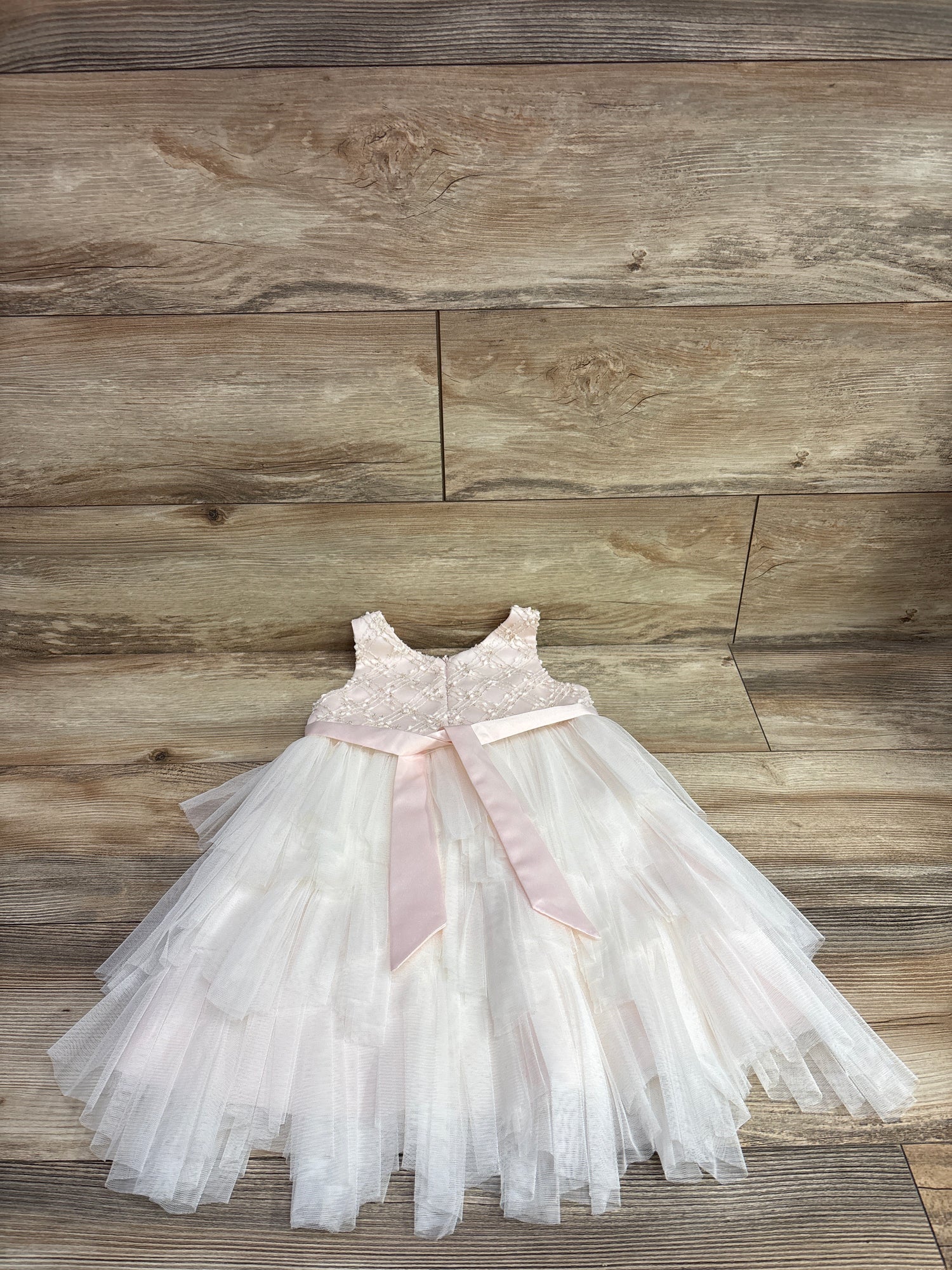 American Princess Layered Tulle Pearl Sleeveless Dress Pink sz 4T