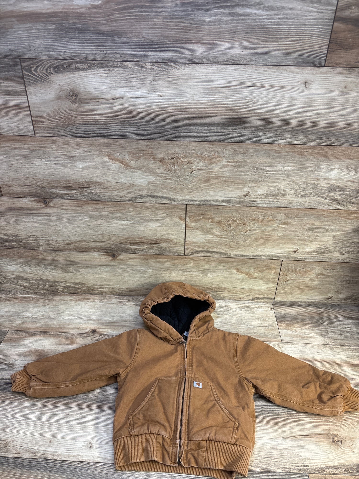 Carhartt Canvas Insulated Hooded Jacket Brown sz 4T