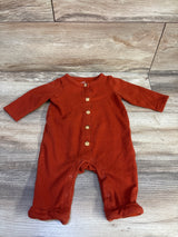 Cat & Jack Ribbed Button-Front Coverall Rust sz 3-6m