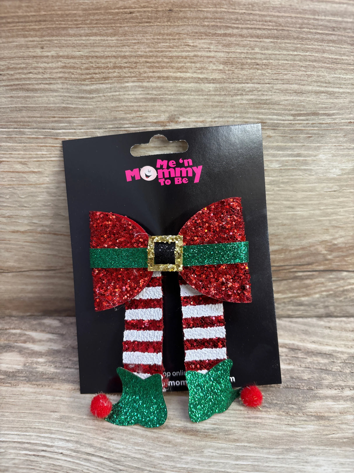 NEW Large Glitter Christmas Elf Hair Bow Red