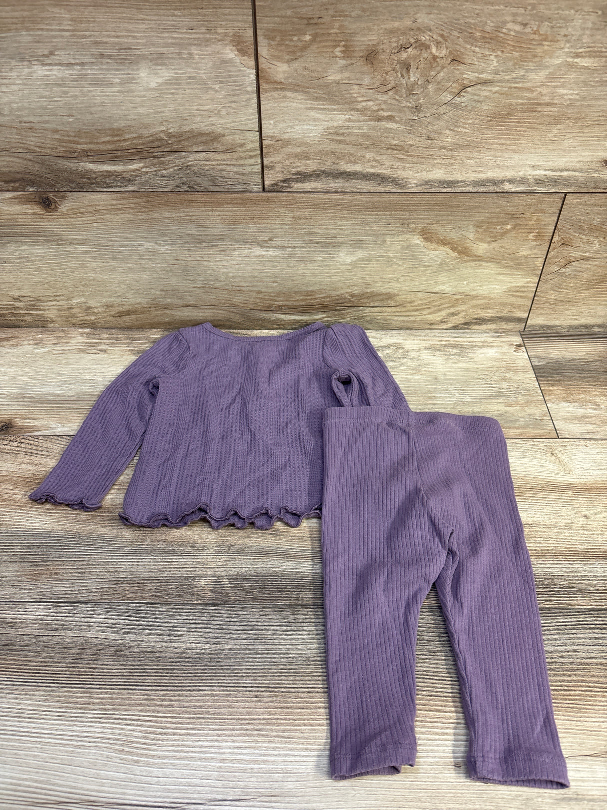 Cat & Jack 2pc Knit Henley Shirt & Pants Set Purple sz 12m
