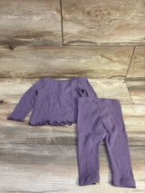 Cat & Jack 2pc Knit Henley Shirt & Pants Set Purple sz 12m