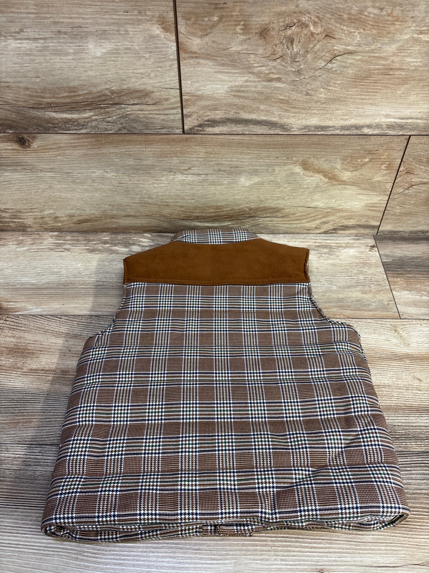 NEW Janie & Jack The Western Plaid Vest Brown sz 3-4T