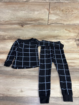 2pc Grid Print Pajama Set Black sz 2T