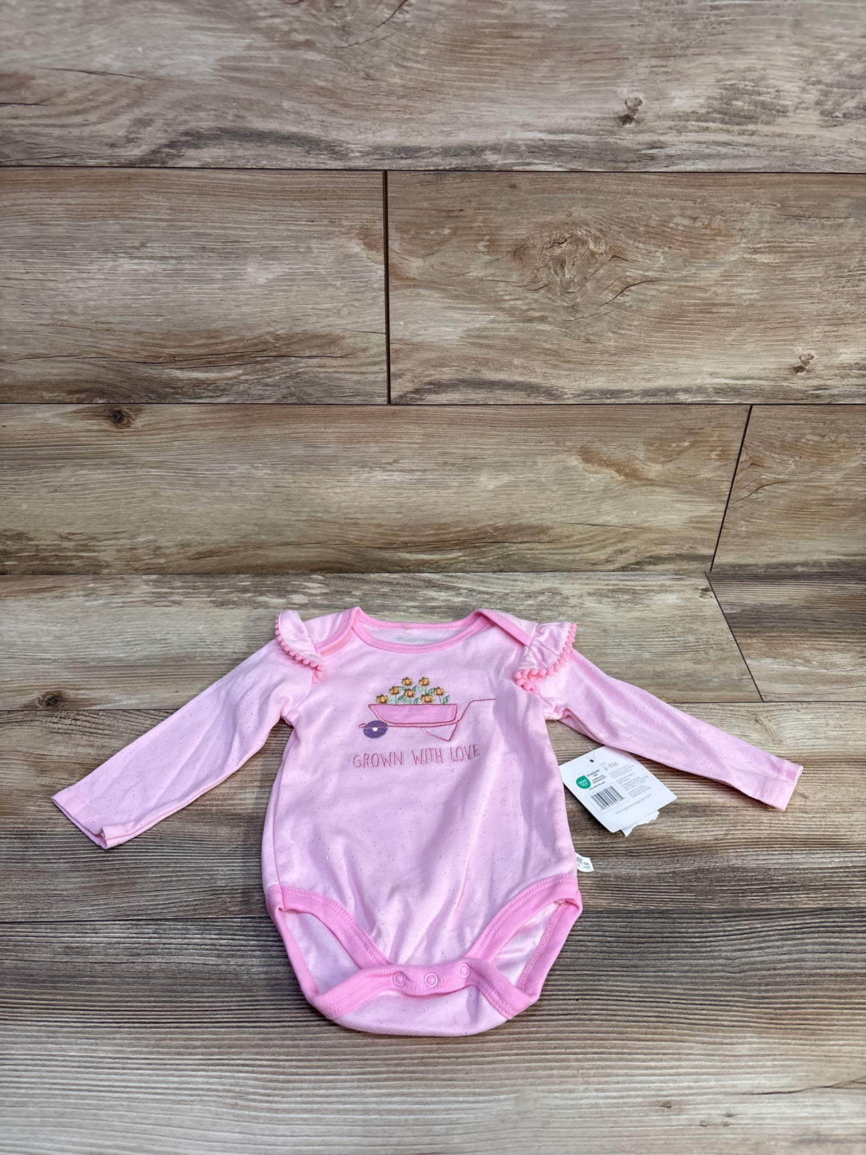 NEW Rugged Bear Grown With Love Long Sleeve Bodysuit Pink sz 6-9m