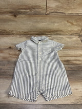 Carter's Striped Polo Shortie Romper Ivory sz 18m