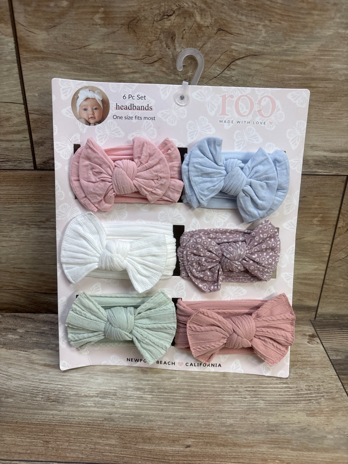 NEW Roo Made with Love 6pk Headbands One Size Fits Most