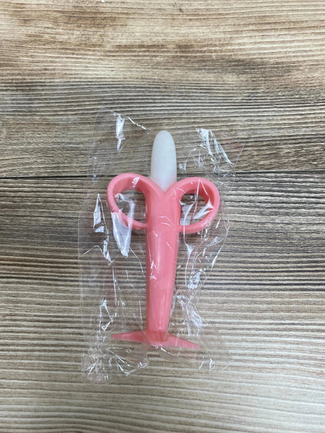 NEW Training Banana Toothbrush for Babies Pink