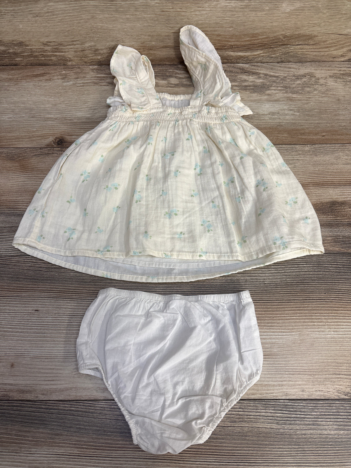 Cat & Jack 2pc Floral Dress & Bloomers White sz 12m
