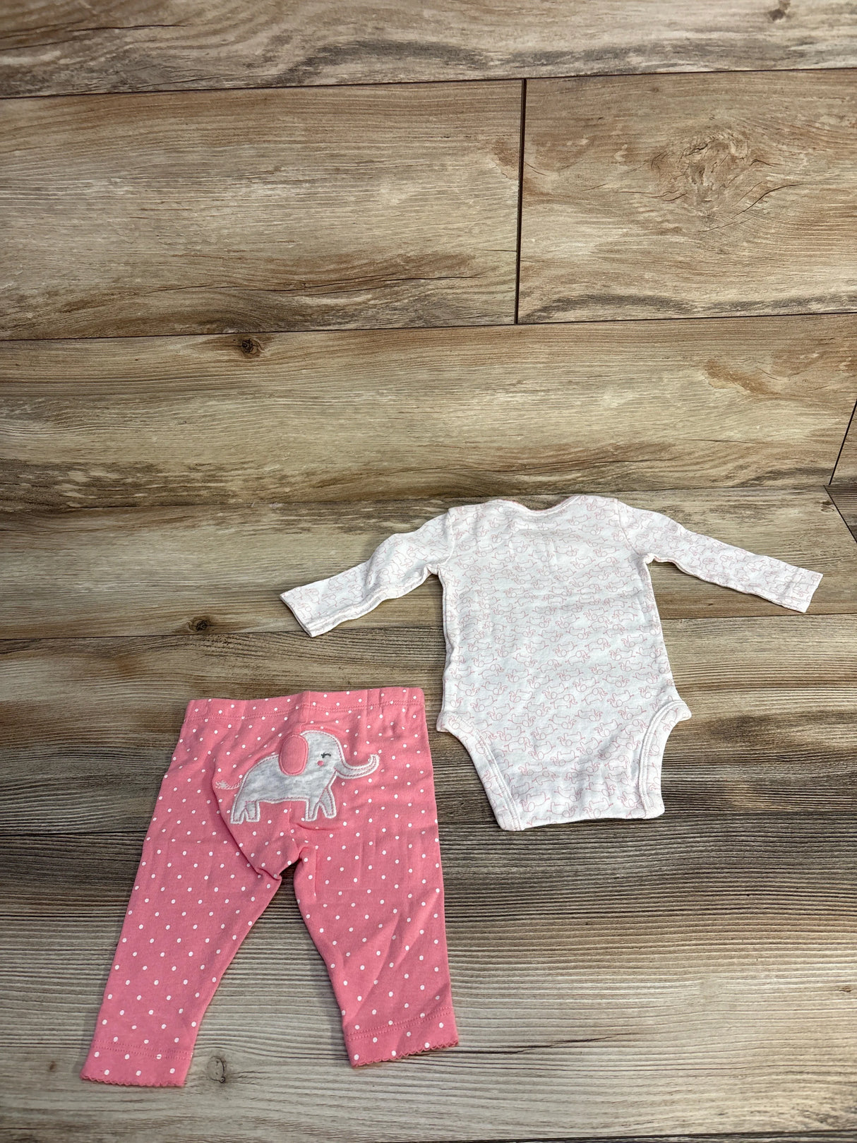 Carter's 2pc Elephant Bodysuit & Pants Set White sz 3m