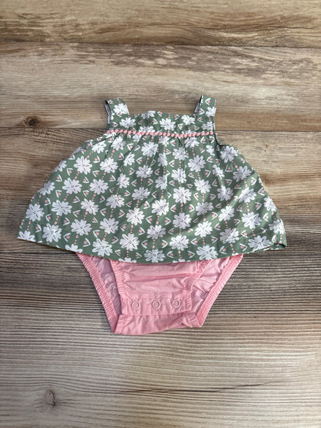 Just One You Floral Bodysuit Dress Green sz 3m - Me n Mommy To Be