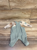 Carter's 2pc Shirt & Knit Overalls Tan sz Newborn
