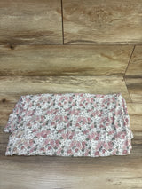 Modern Baby Floral Muslin Swaddle Blanket White