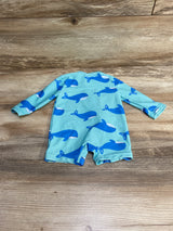 Just One You Whale Print Rashguard Swimsuit Blue sz 3m