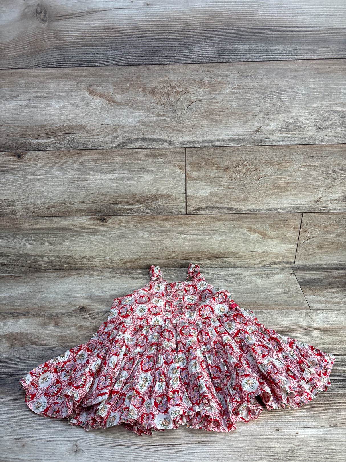 Oilily Vintage Floral Medallions Sleeveless Dress Red sz 3/4