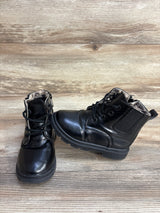 Comfy Kids Faux Leather Lace-Up Boots Black sz 11c