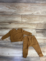 Old Navy 2pc Waffle Knit Shirt & Jogger Set Brown sz 12-18m