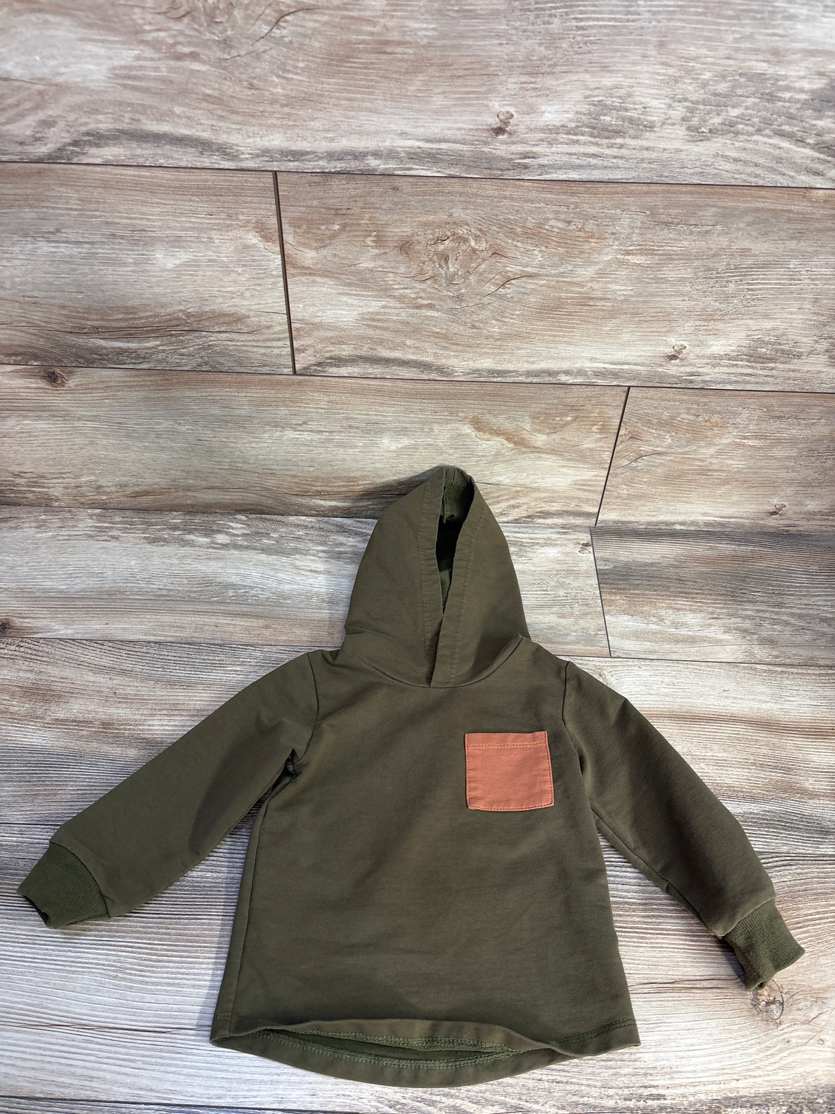 Hooded Long Sleeve Shirt Green sz 18-24m