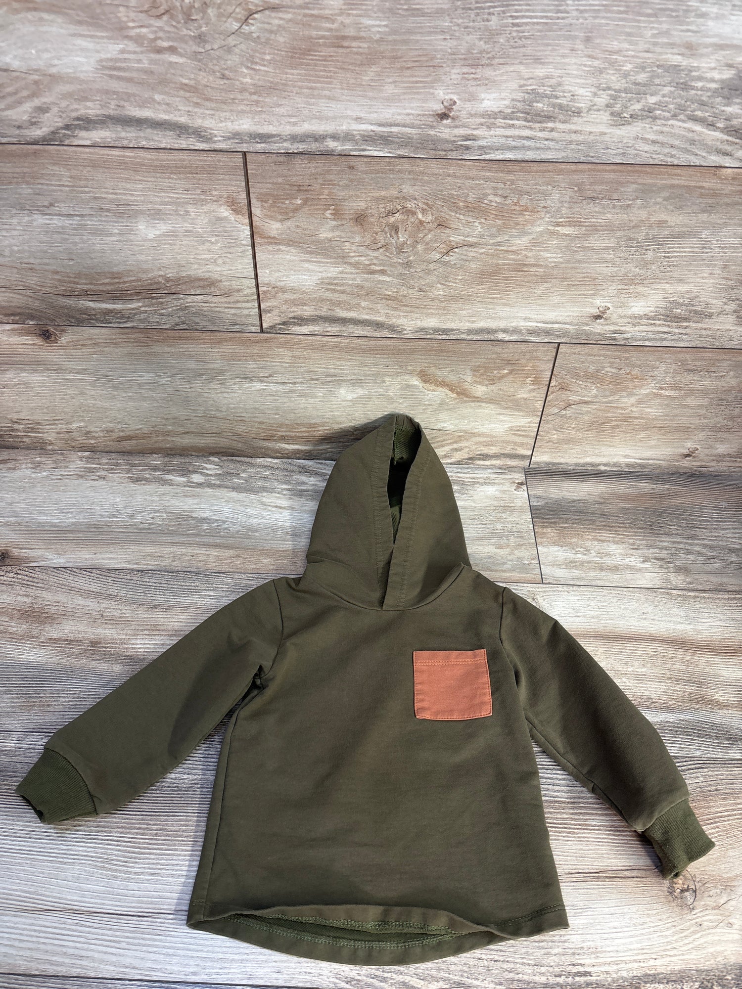 Hooded Long Sleeve Shirt Green sz 18-24m
