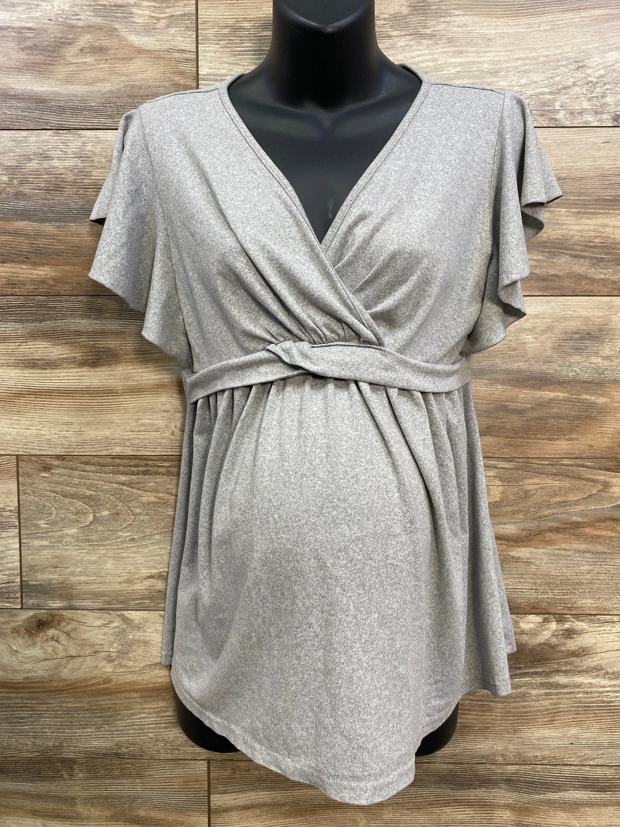 Ekouaer V-Neck Maternity Shirt Grey sz Medium