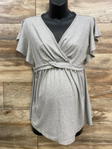 Ekouaer V-Neck Maternity Shirt Grey sz Medium