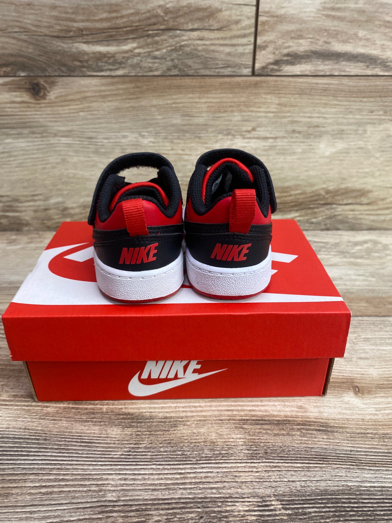 NEW Nike Court Borough Low Recraft TD 'Black University Red' Sneakers sz 5c