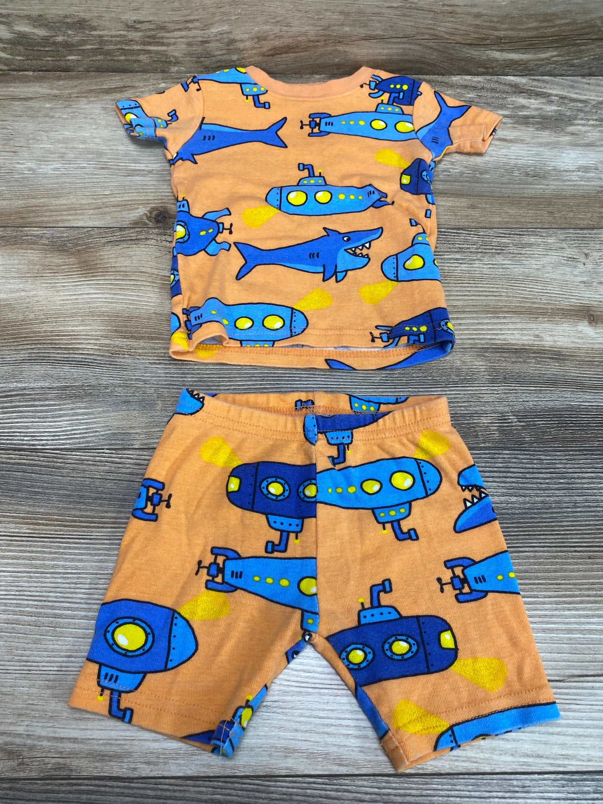 Carter's 2pc Submarines & Sharks Pajama Set Orange sz 12m