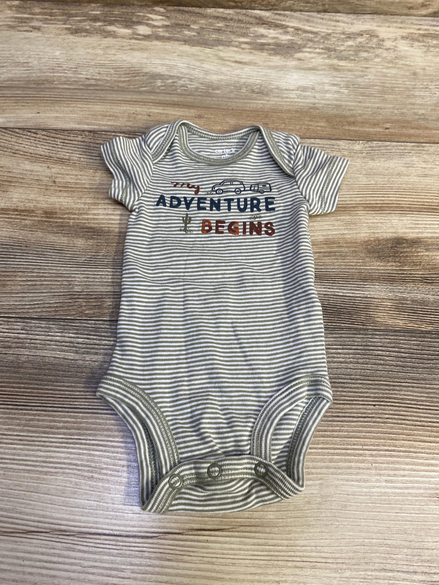 Carter's 'My Adventure Begins' Bodysuit Green sz Newborn