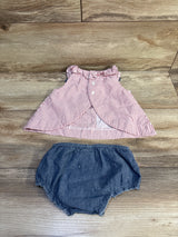 MudPie 2pc Striped Top & Shorts Set Red sz 9-12m