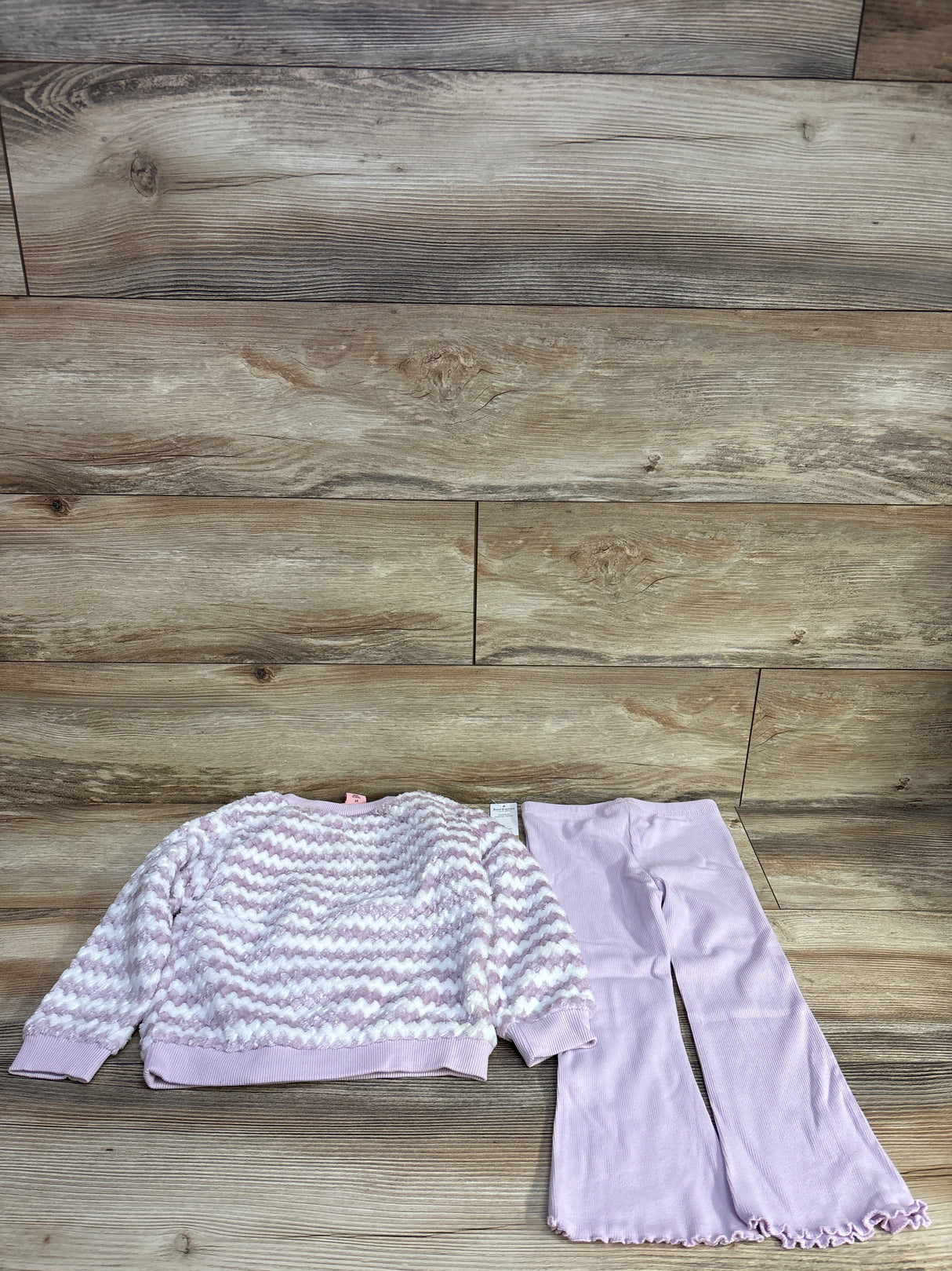 NEW Juicy Couture 2pc Textured Plush Sweatshirt & Ribbed Pants Set White sz 3T