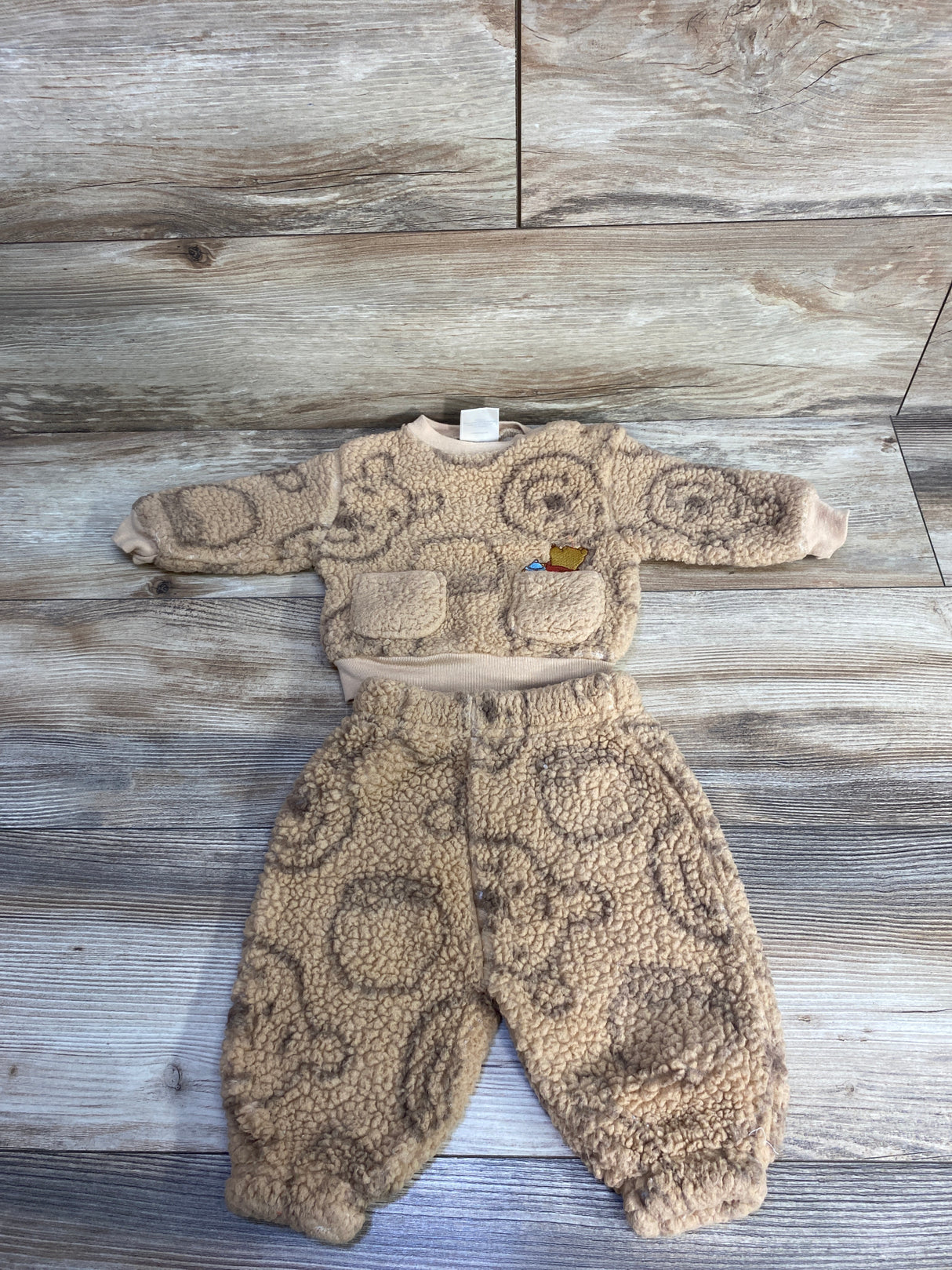 Disney Baby 2pc Sherpa Winnie The Pooh Sweatshirt Set Brown sz 0-3m