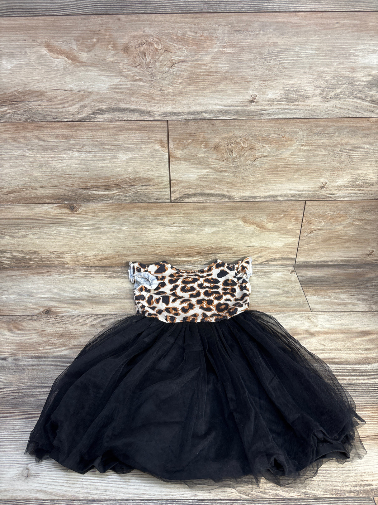 Arshiner Leopard Print Tulle Dress Beige sz 4T