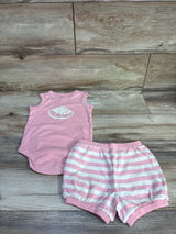 Hanna Andersson 2pc Sleeveless Bodysuit & Bloomers Set Pink sz 2T
