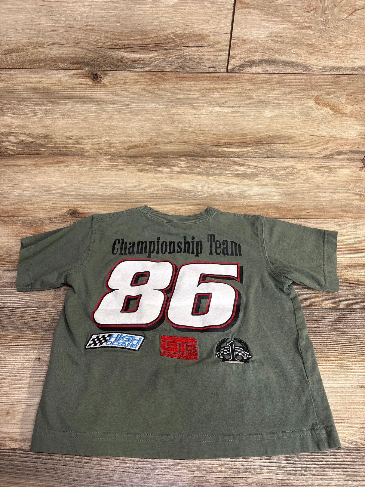 Cotton On Kids Racing Shirt Olive sz 4T