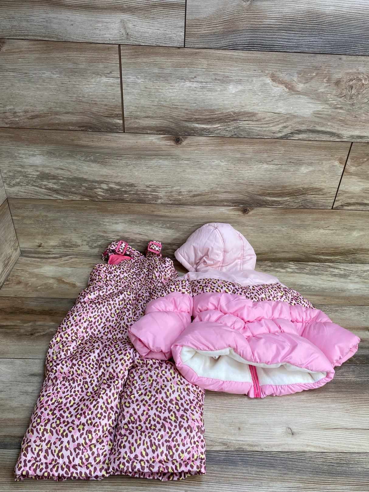 Wippette Puffer Jacket & Snow Bib Set Pink sz 12m