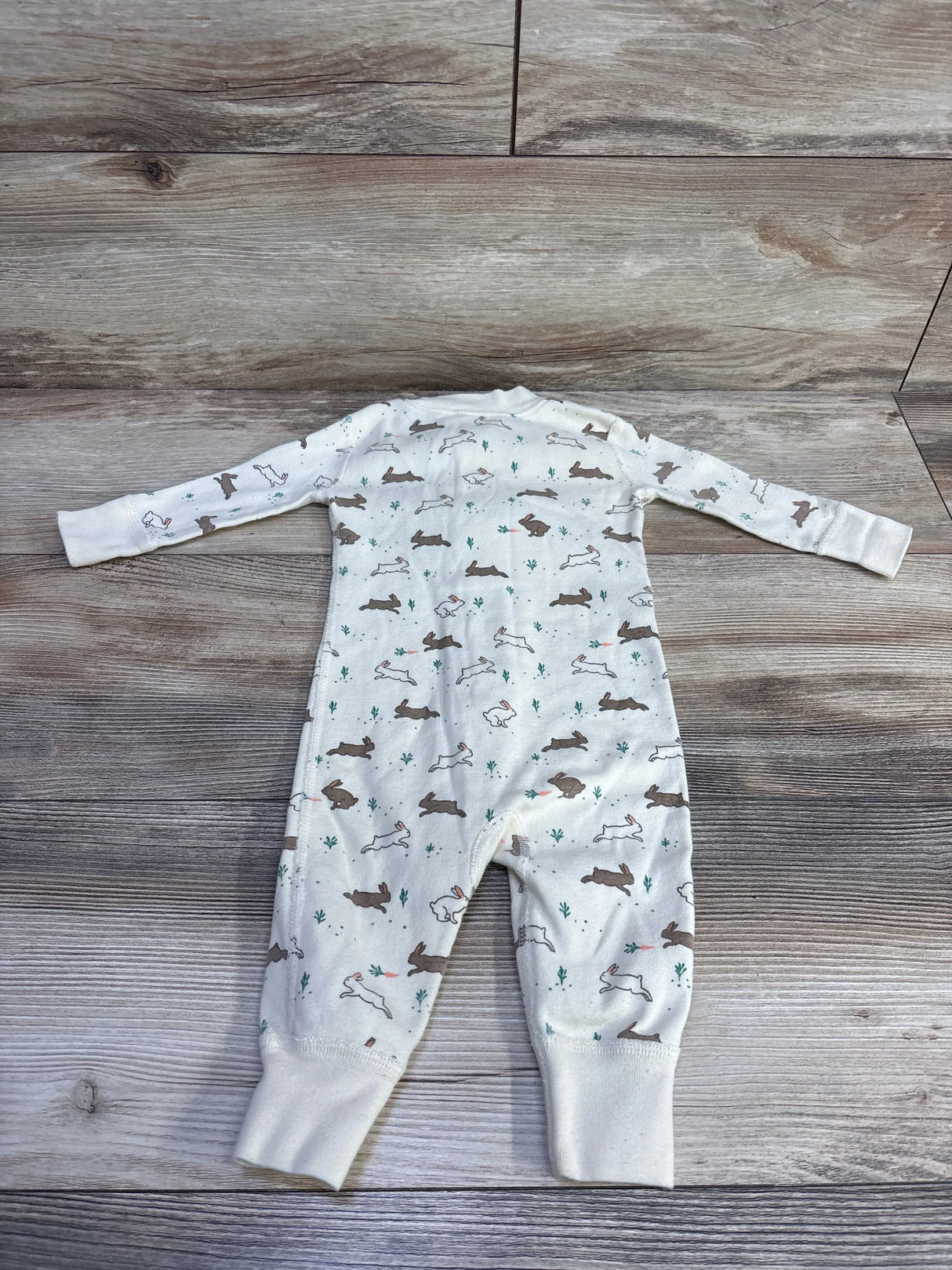 Hanna Andersson Bunny Footless Sleeper Pale Yellow sz 3-6m