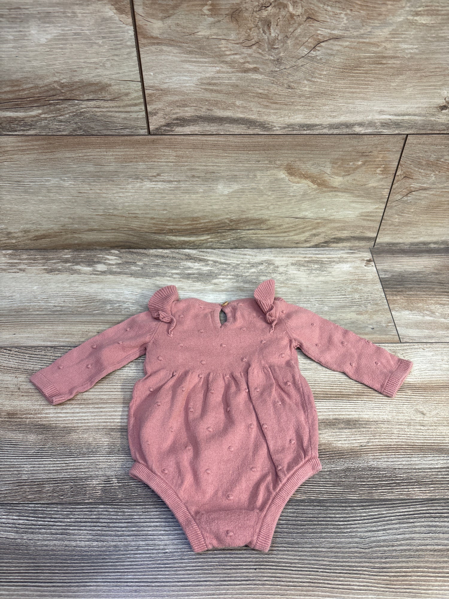 Carter's Long Sleeve Dot Bubble Romper Pink sz Newborn